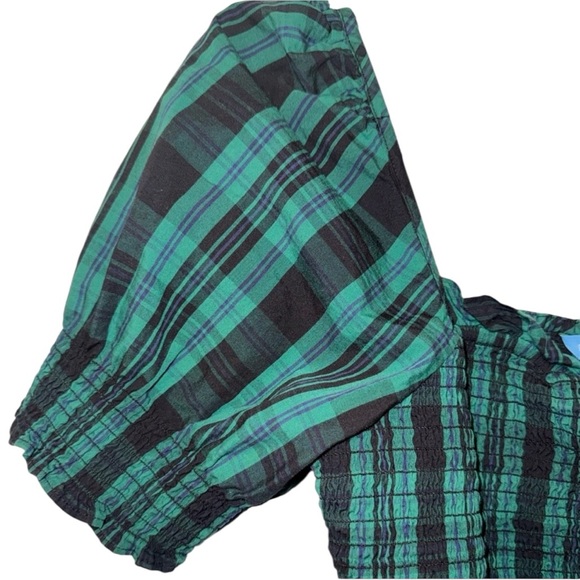 Draper James Cam Smocked Dress in Green Blackwatch Plaid - Size Small (NWT) - Picture 4 of 9